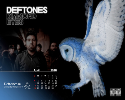 Deftones «Diamond Eyes» wallpaper с календарем на апрель 2010 года