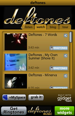 Виджет от группы Deftones для вашего сайта