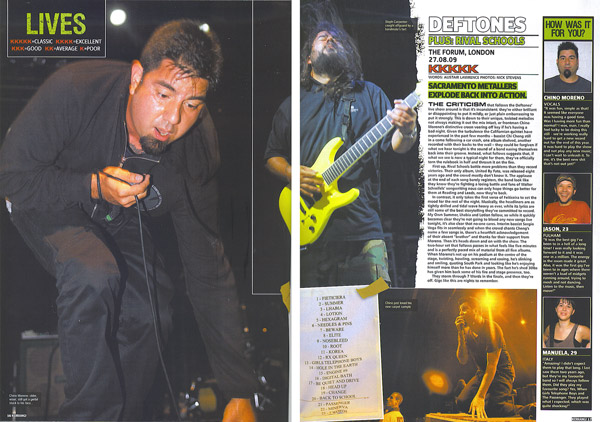 Deftones в журнале «Kerrang!» (выпуск от 09.09.2009 г.)