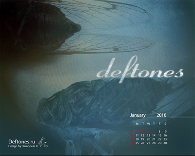Deftones wallpapers с календарем на январь 2010 года