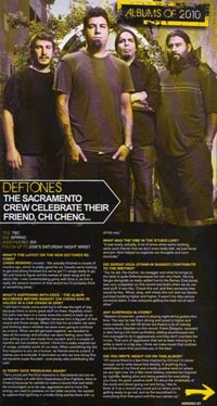 Deftones, команда из Сакраменто, прославляет своего друга Чи Ченга