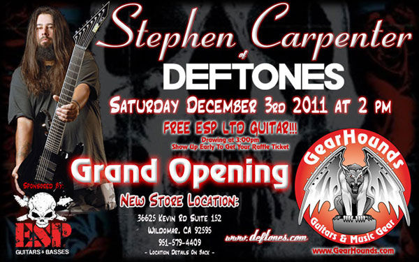 Автограф-сессия Стивена Карпентера (Stephen Carpenter) на открытии нового магазина Gearhounds в Калифорнии