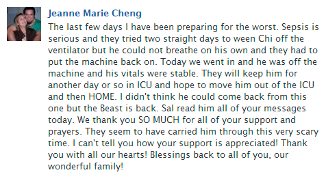 По словам мамы Джей, Чи Ченгу стало лучше