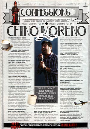 Признания Чино Морено (Metal Hammer, март 2013)
