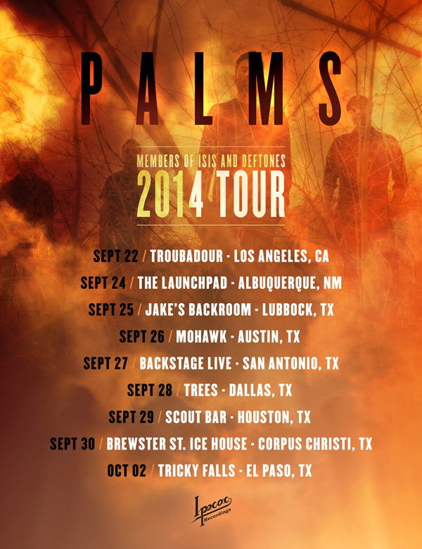 Расписание осеннего турне группы Palms по США