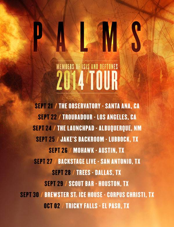 Расписание осеннего турне группы Palms по США