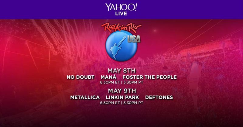 Cервис Yahoo Live организовал онлайновую трансляцию фестиваля Rock In Rio USA