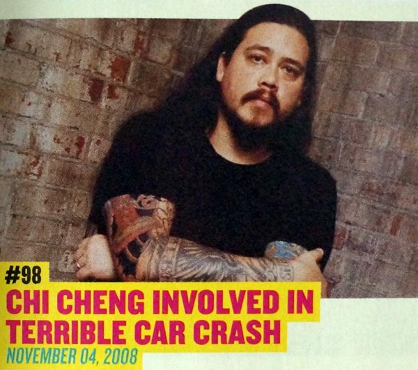 Чи Ченг попал в ужасную автокатастрофу 4 ноября 2008 года (журнал Rock Sound #200, июнь 2015 г.)