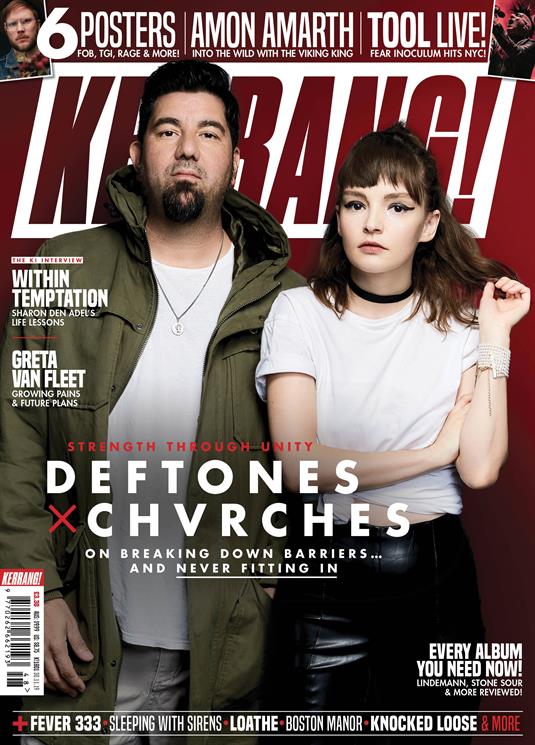 Чино Морено из Deftones и Лорен Мейберри из Chvrches на обложке журнала «Kerrang!»