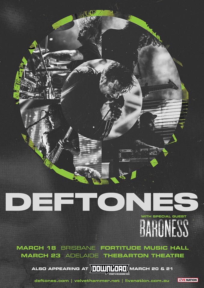 Хэдлайновые концерты Deftones в Австралии со специальными гостями Baroness
