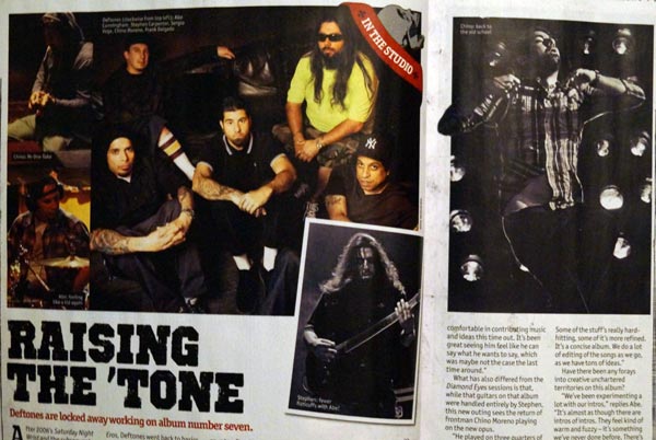 «Raising The 'Tone» — Deftones в журнале «Metal Hammer» (№ 235, сентябрь 2012)