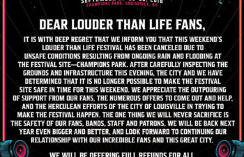 Фестиваль "Louder Than Life" отменен. Официальное объяснение устроителей.