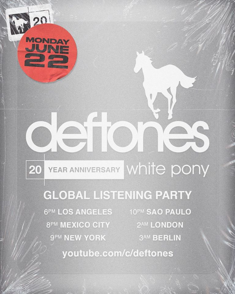 Deftones приглашают на всемирную вечеринку по поводу 20-летия альбома «White Pony»